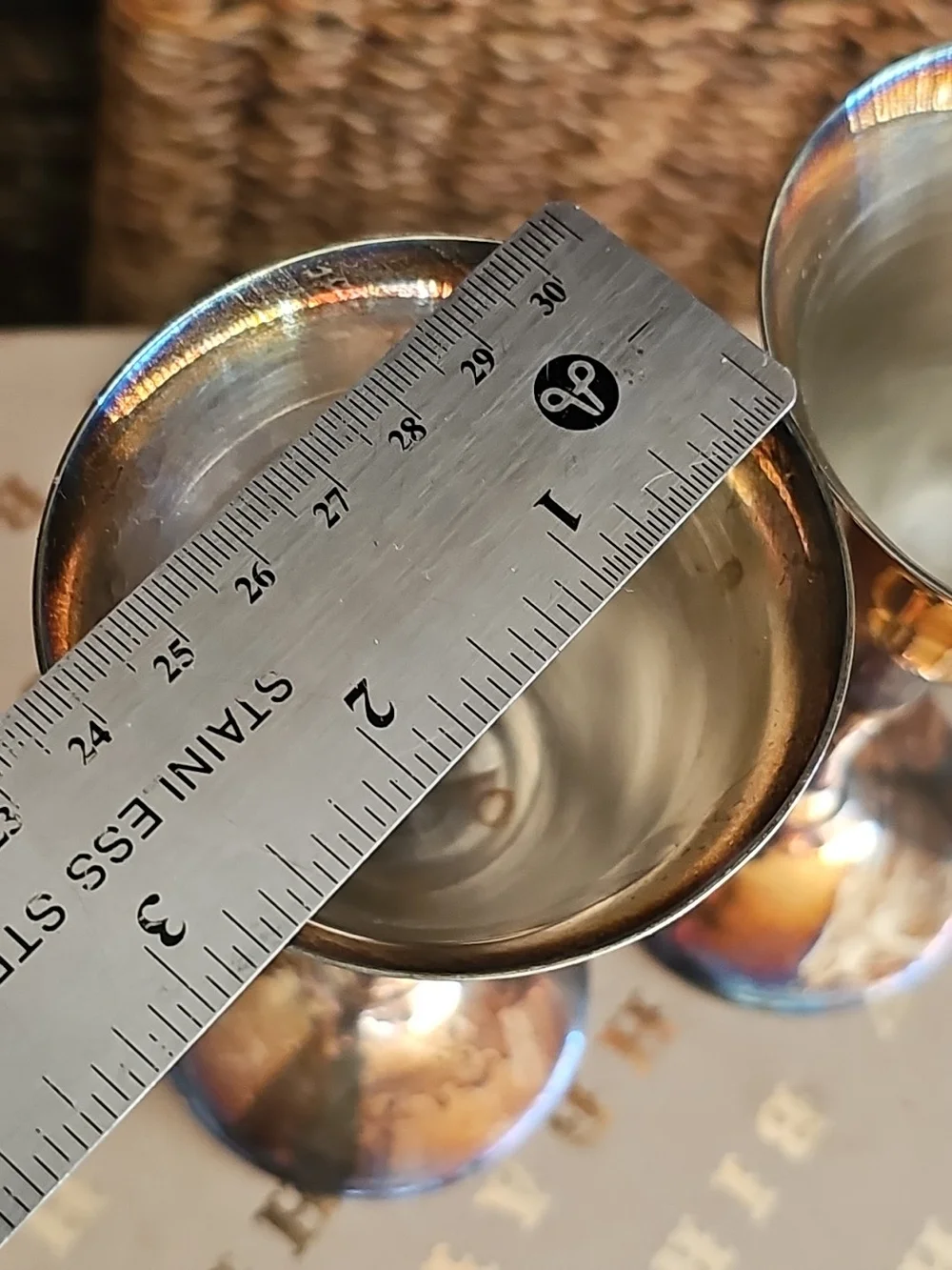 Vintage Silver-Tone Goblet Pair - Elegant Metallic Drinkware